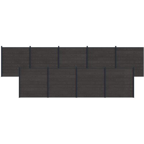PANEL ograde 9 pcs WPC i aluminij Crna Cijene