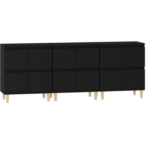  Komode 3 kom crne 60x35x70 cm od konstruiranog drva Slike