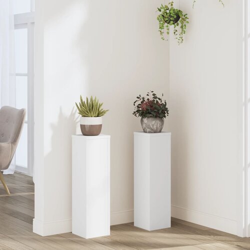 vidaXL Stojalo za rastline 2 kosa belo 17x17x60 cm inženirski les Cene