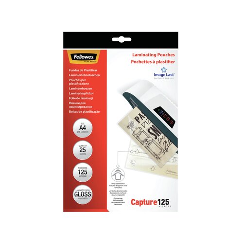 Fellowes žepki za plastificiranje A4, 125 mic (gloss), 25 kosov - 5396301 Slike