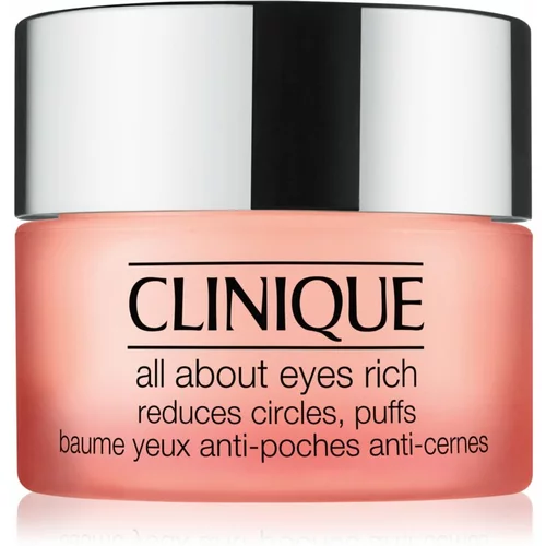 Clinique All About Eyes™ Rich hidratantna krema za područje oko očiju protiv oticanja i tamnih krugova 15 ml