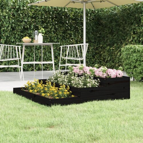 vidaXL Sadilica crna 107x107x27 cm od masivne borovine Cijene