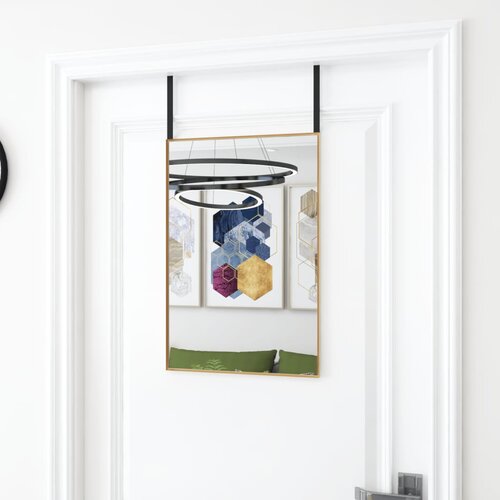 VidaXL Ogledalo za vrata zlatno 40x60 cm od stakla i aluminija Slike
