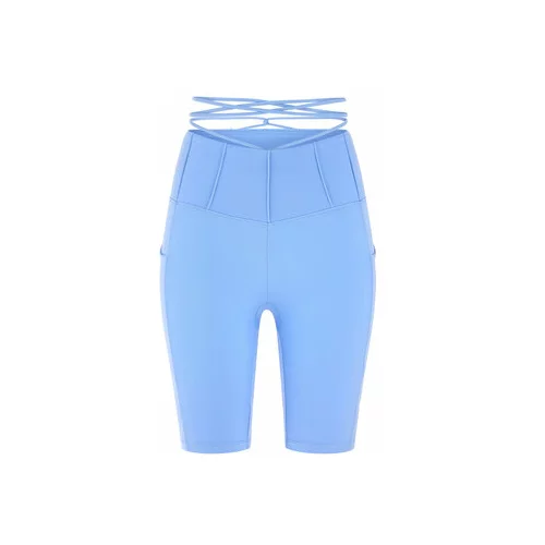 Guess Športne kratke hlače Brigit V3GD02 MC04Z Modra Super Skinny Fit