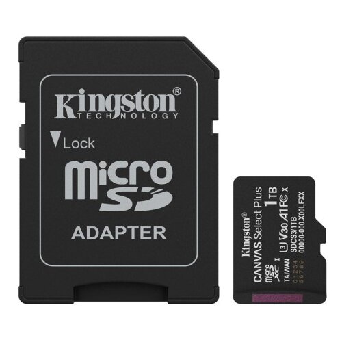 Kingston Canvas Select Plus microSD 1TB Class10 UHS-I U3 V30 A1 SD adapter SDCS3/1TB spominska kartica Cene