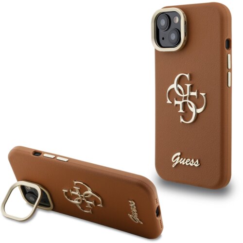 Guess Cam Stand GUHCP13MPCS4GSW ovitek za iPhone 13 s stojalom - rjav Slike