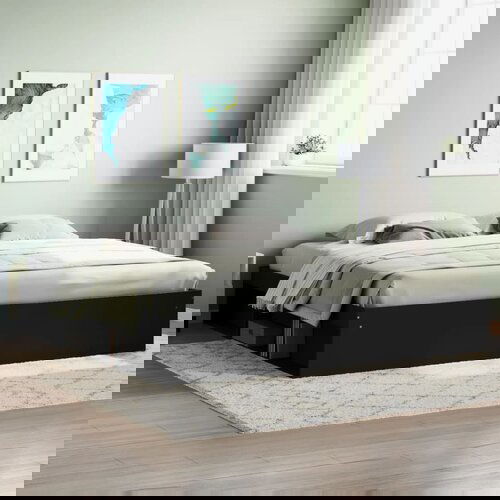 VidaXL Posteljni okvir črn 200x200 cm Slike