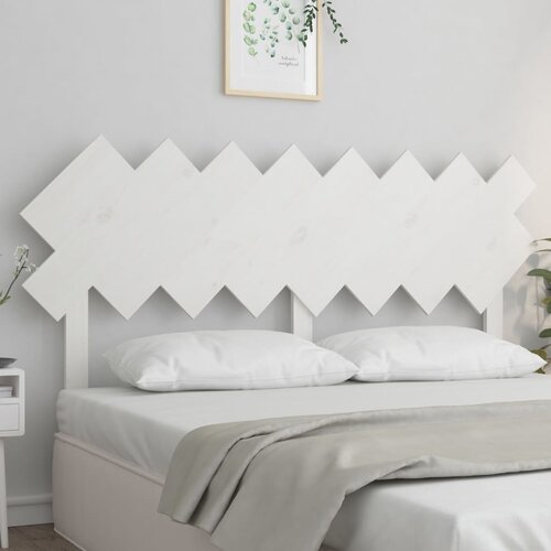 VidaXL Posteljno vzglavje belo 159,5x3x80,5 cm trdna borovina Slike