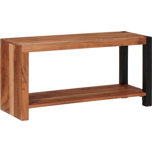 VidaXL Knjižna omara Rjava, Črna 80 x 30 x 110 cm Masiven les akacije Slike