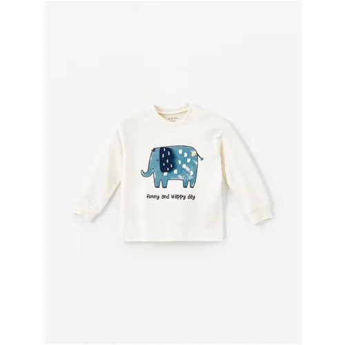 LC Waikiki Crew Neck Long Sleeve Printed Baby Boy T-Shirt