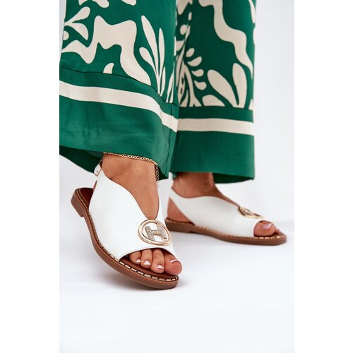 Boto Flat Elegant Sandals With Decoration White Iseliria Cene