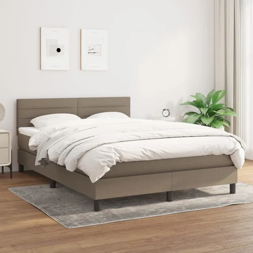 The Living Store Box spring postelja z vzmetnico taupe 140x200 cm blago - Box Spring Postelja, (21513561)