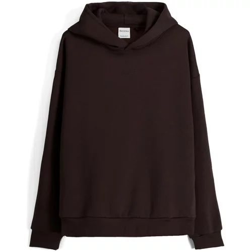Bershka Sweater majica tamno smeđa