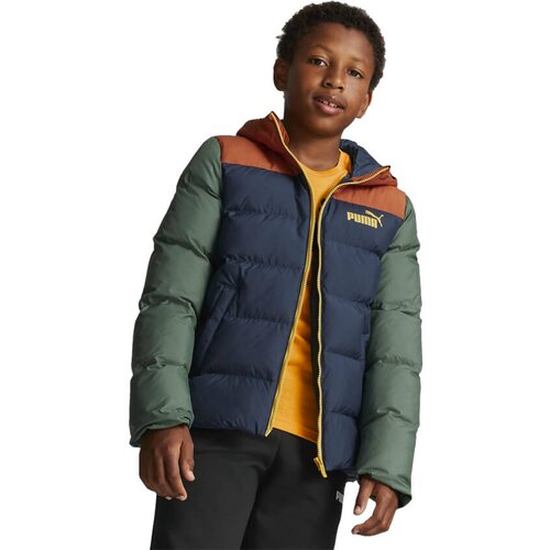 Puma dječja jakna colourblock smeđa Slike