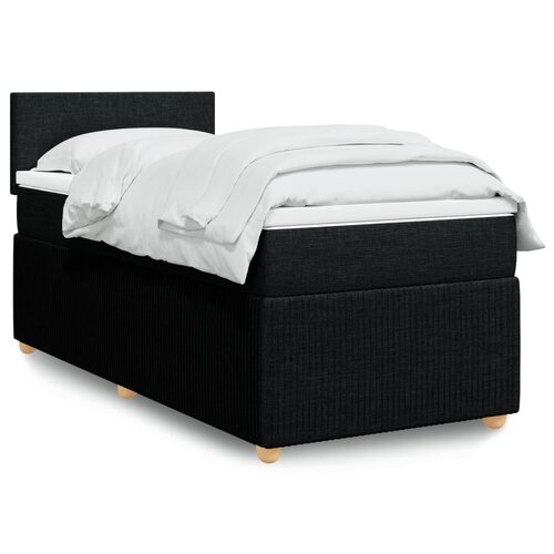 vidaXL Box spring postelja z vzmetnico črna 100x200 cm blago Cene