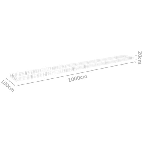 VidaXL Gabionska povi&amp;scaron;ena gredica od pocinčanog čelika 1000x100x20 cm Slike
