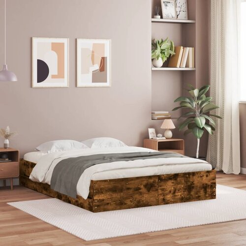 VidaXL Okvir kreveta s ladicama boja hrasta 140 x 200 cm drveni Slike