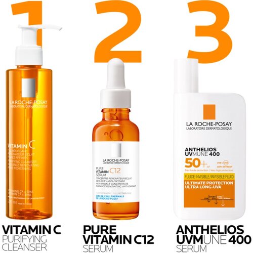 LAROCHE-POSAY Pure Vitamin C pjenasti gel za či&amp;scaron;ćenje za sjaj lica 200 ml Slike