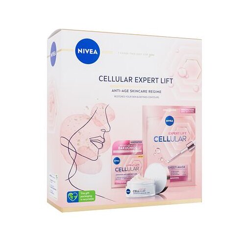 Nivea Cellular Expert Lift darovni set dnevna krema za kožu Cellular Expert Lift 50 ml + tekstilna maska za lice Cellular Expert Lift 1 kom za žene Cijene