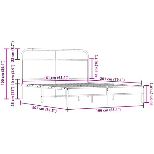 VidaXL Okvir kreveta bez madraca dimljena boja hrasta 160x200cm drveni Slike