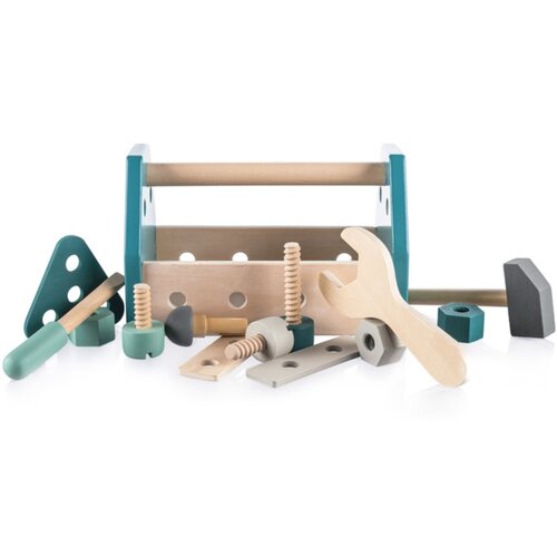 Zopa Wooden Tool Box set pribora Blue 14 kom Slike