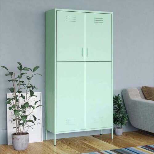 vidaXL Garderobna omara mint zelena 90x50x180 cm jeklo Cene