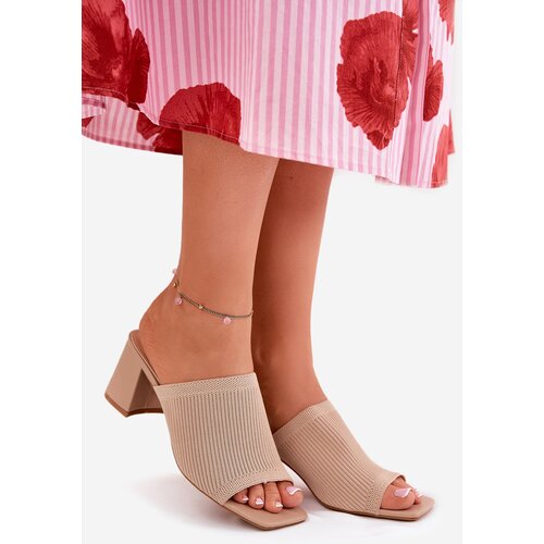 Boto Women’s Heeled Block Sandals Beige Wenilan Cene