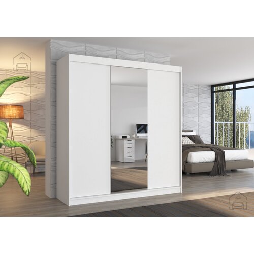 ADRK Furniture Garderobna omara z drsnimi vrati Santiago - 200 cm Slike