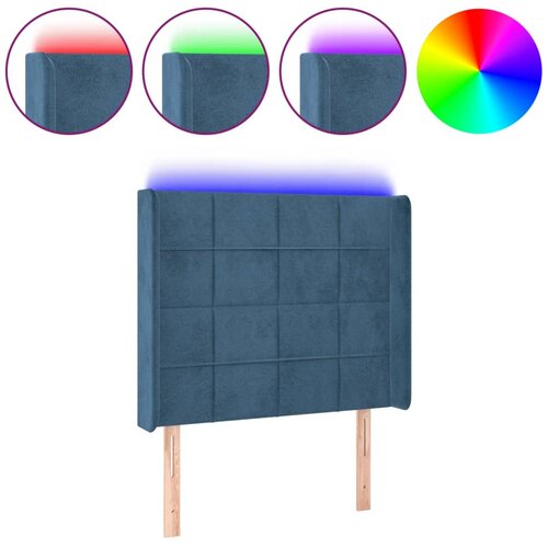 Maison Chic led posteljno vzglavje - vzglavna omarica - nočna omarica temno modro 93x16x118/128 cm žamet, (21711912) Cene
