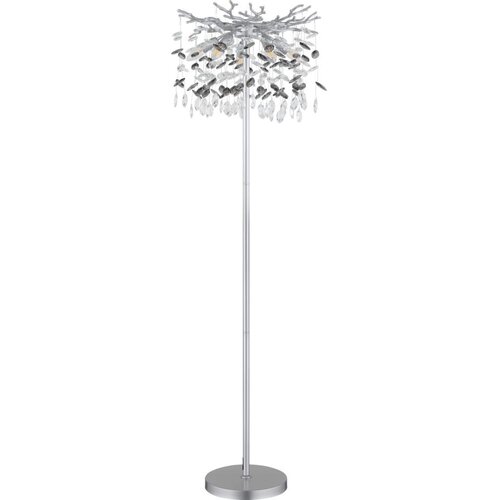 Globo 64138SS - Podna lampa QUEENA 5xE14/40W/230V srebrna Slike