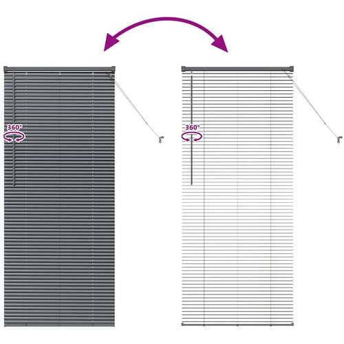  Zavjesa za prozor sa zavjesama Ostalo Tamnosiva 80 x 130 cm Aluminij Slike