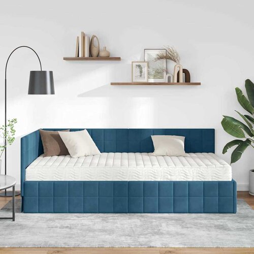  Kutni krevetni okvir s madracem 2 kom. Plava 90 x 200 cm Bar&amp;scaron;un Slike