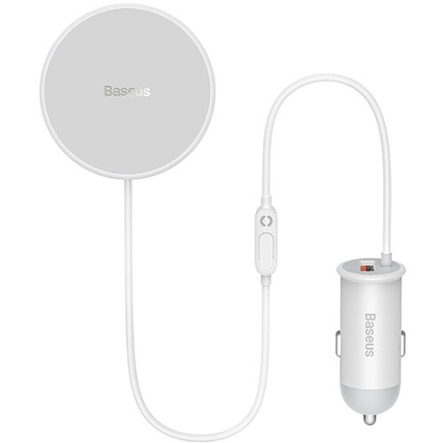 Baseus CW01 magnetno držalo za telefon v avtu na prezračevalno mrežo z avto polnilcem usb, 15W + 25W (bela), (20627881) Slike