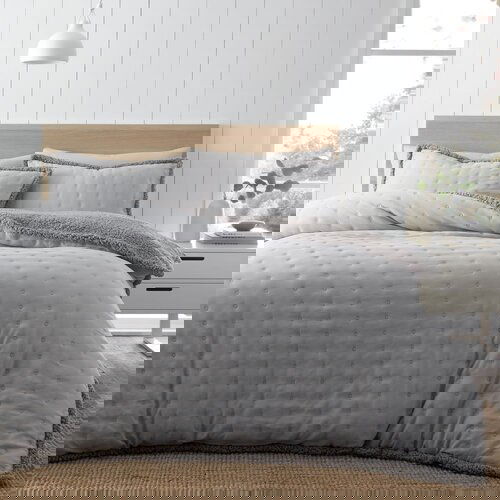 Catherine Lansfield Siva posteljnina za zakonsko posteljo iz sherpa flisa 200x200 cm Cosy Nori – Cene