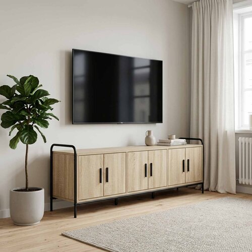  TV ormar 146 x 33 x 50 cm Hrast sonoma Konstruirano drvo Slike
