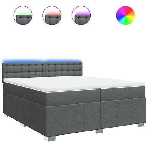 Maison Chic Box spring postelja - Vzmetna postelja z vzmetnico temno siva 200x200 cm blago SL11310, (21902579) Cene