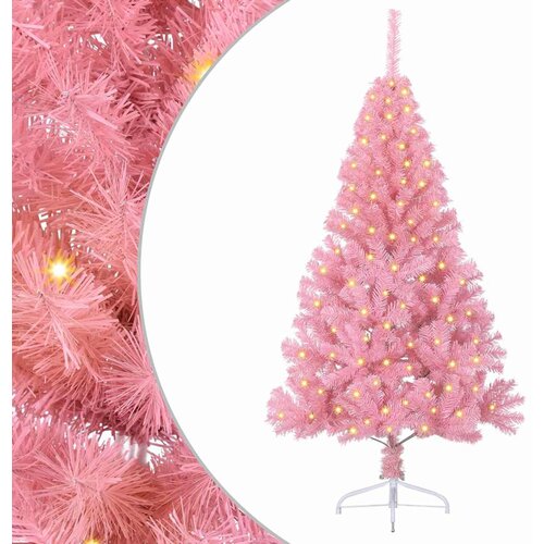 vidaXL Umetna predhodno osvetljena božična jelka Roza 150 cm PVC, (5000074820) Cene