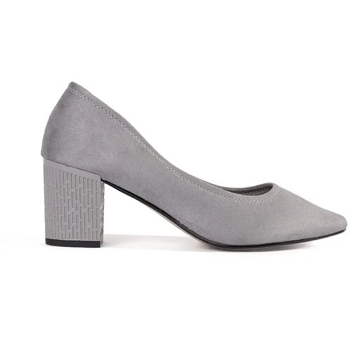 GOODIN Grey suede pumps with a pointed toe Cene