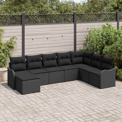  Sjedeća garnitura za vrt 8 kom. Crna poliratan 287,5 x 177,5 x 85 cm Cijene