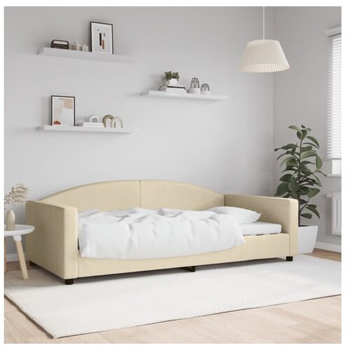 VidaXL Dnevni krevet krem 100 x 200 cm od tkanine Slike