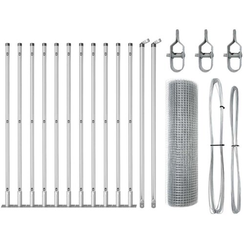  Set stupova ograde Set od 2 Galvanizirani čelik 25 x 0.5 m Čvrst Slike