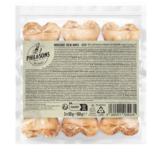 Phil &amp;amp; Sons Žvečilne kosti iz 100 % konjske kože - 3 x 12 cm Slike