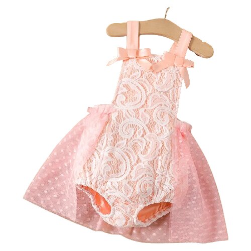 BUBU Bodi-haljina za bebe sa čipkom, Roze Cene
