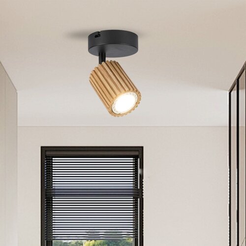  Brilagi - Zidno spot svetlo MODERN WOOD 1xGU10/8W/230V drvo/crna Slike