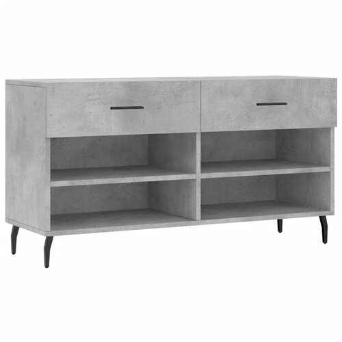 Maison Chic Regal za čevlje - Polica za čevlje betonsko siv 102x35x55 cm inženirski les, (21777407) Slike