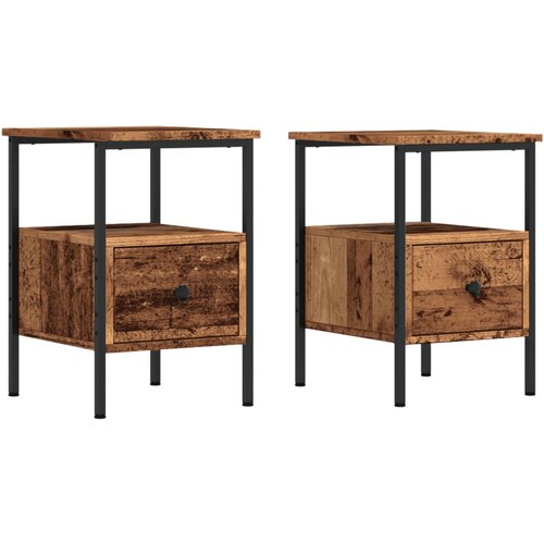 Maison Chic Dvo delni komplet Nočne omarice - Nočne mize starinski les 34x36x50 cm inženirski les, (21690249) Cene
