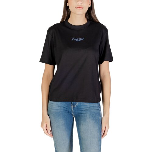 Calvin Klein Jeans Majice s kratkimi rokavi SS BOXY FIT TEE LV047C858G Črna Cene
