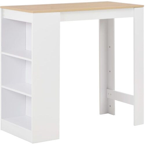  Barski stol s policom bijeli 110 x 50 x 103 cm Slike
