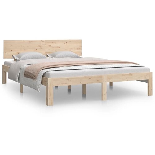 VidaXL Posteljni okvir iz trdne borovine 140x190 cm, (20648395) Slike