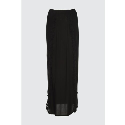 Trendyol Rustikalna suknja sa crnim prorezom crna | bela Slike